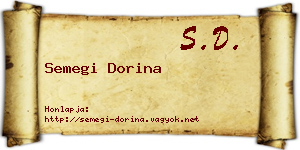 Semegi Dorina névjegykártya